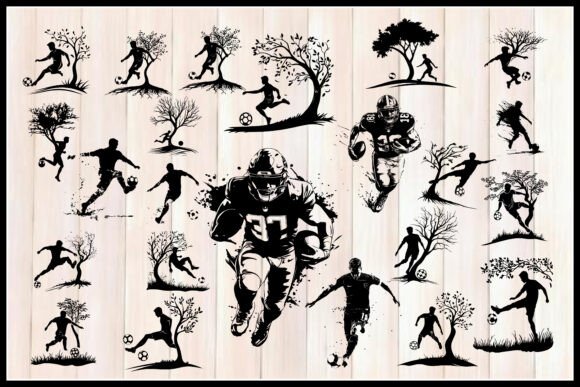American Football Player SVG Bundle Graphics & Crafts
