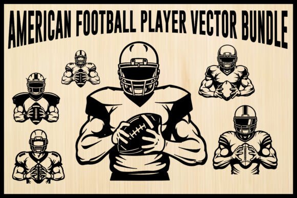 American Football Player Vector Bundle for Graphics