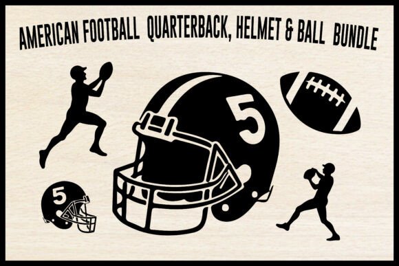 American Football SVG Bundle Quarterback Graphics
