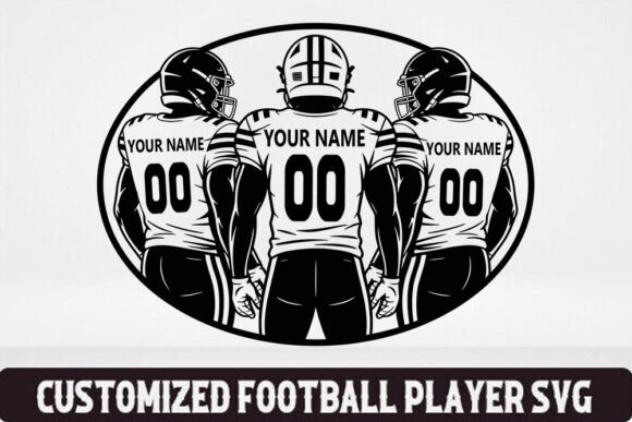 Custom Football Player SVG for Crafts & Graphics