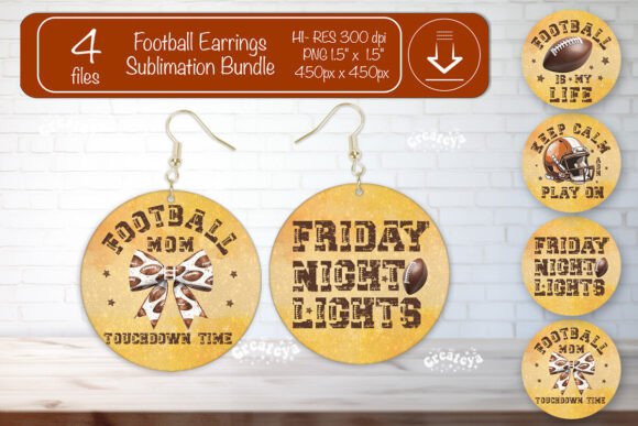 Football Earrings Png: Graphics for Crafts