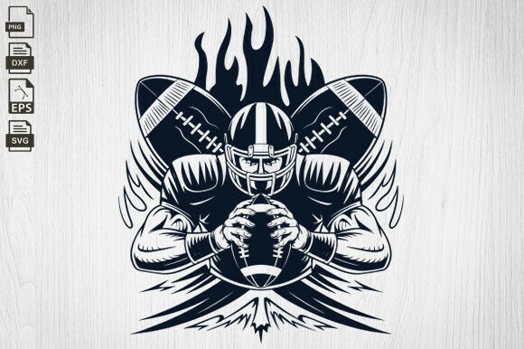 Football Player Svg, Football Stencil Graphics