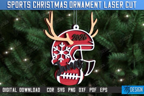 Football Sports Ornament: Crafts & Graphics
