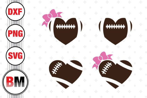 Heart Football Graphics for Crafts