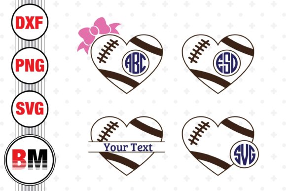 Heart Football Monogram: Graphics for Crafts